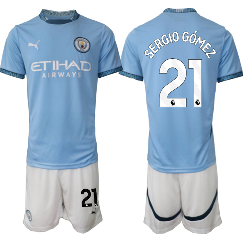 Men 2024-2025 Club Manchester City home blue #21 Soccer Jersey->manchester city jersey->Soccer Club Jersey